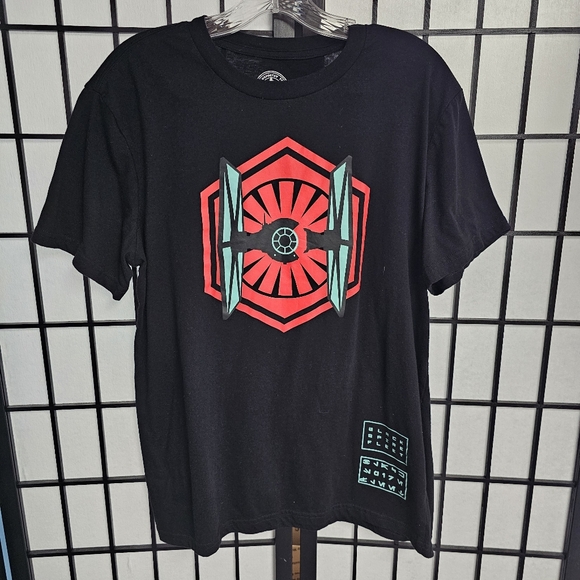 Star Wars T-Shirt Tie Fighter Galaxy's Edge Black Cotton Blend  Size M - Picture 1 of 7
